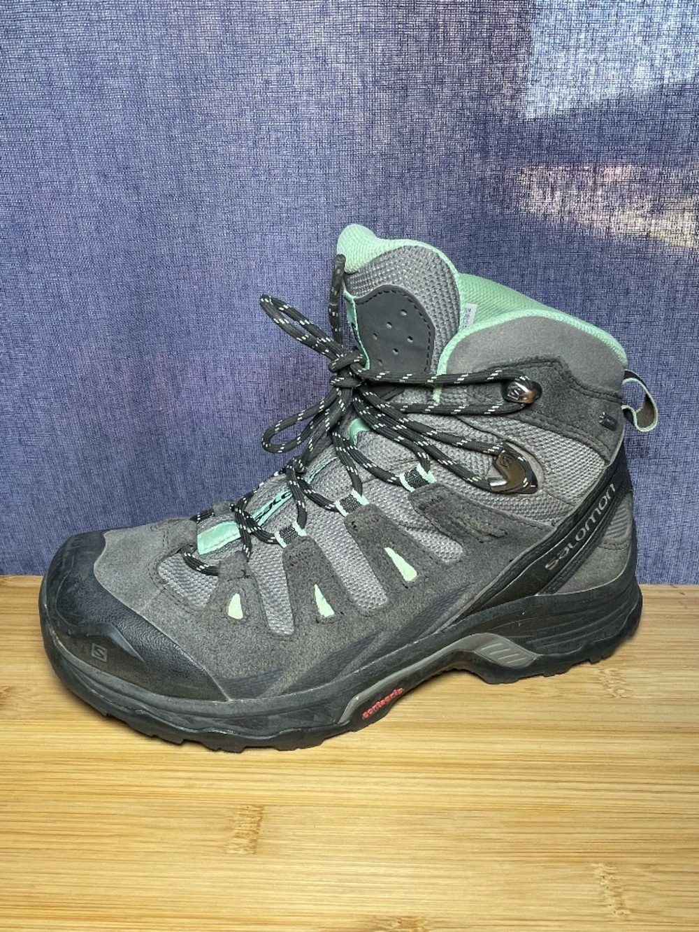 Salomon Quest Prime GTX Gore-Tex Hiking Boots Women's Sz 7.5 Grey Mint Green